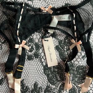 COPY - Agent Provocateur Claira Pink black suspender 4 NWT